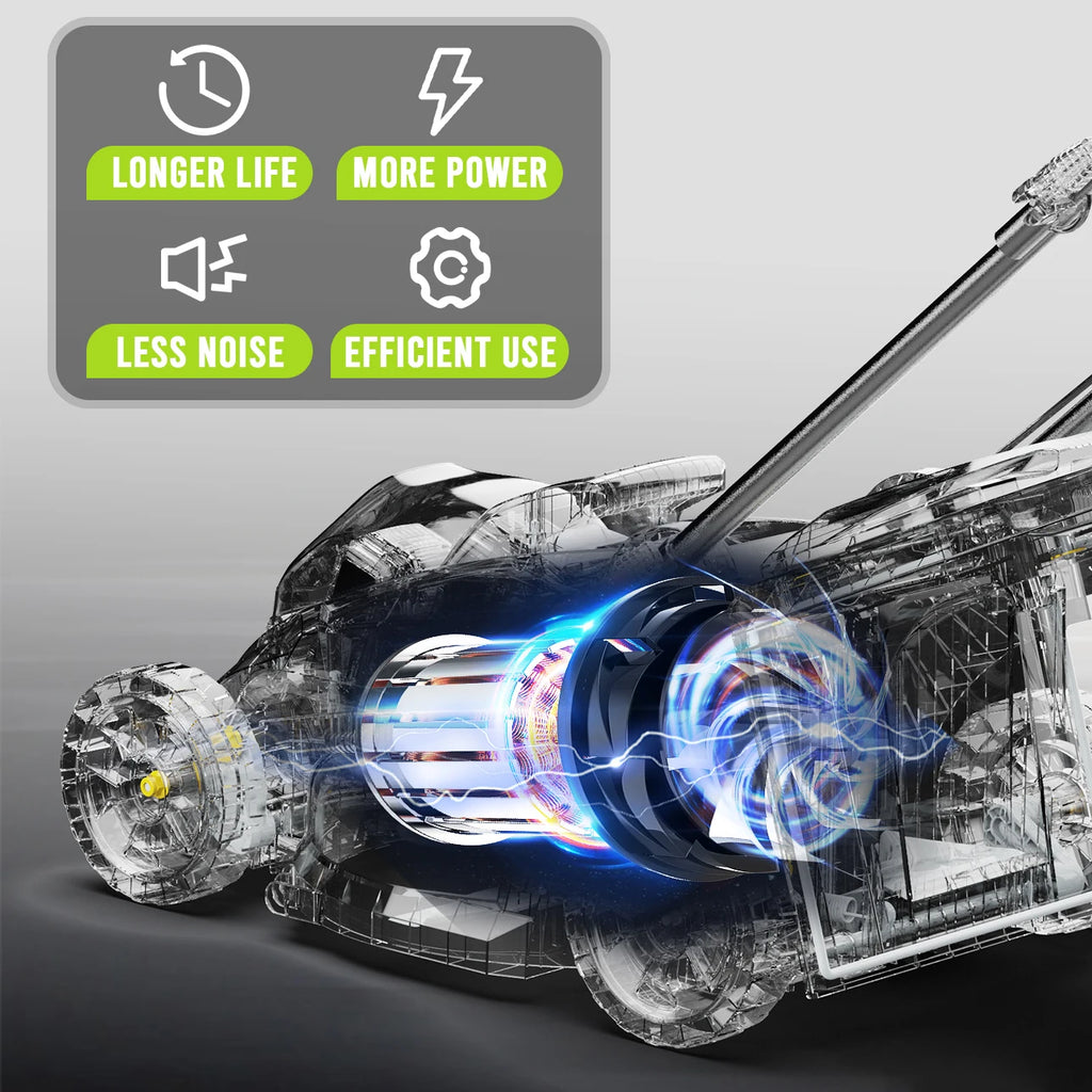 Deli 13" Electric Lawn Mower, 2-in-1 Lightweight Cordless Lawn Mower Brushless with 21V 4.0Ah Battery and Charger