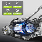 Deli 13" Electric Lawn Mower, 2-in-1 Lightweight Cordless Lawn Mower Brushless with 21V 4.0Ah Battery and Charger