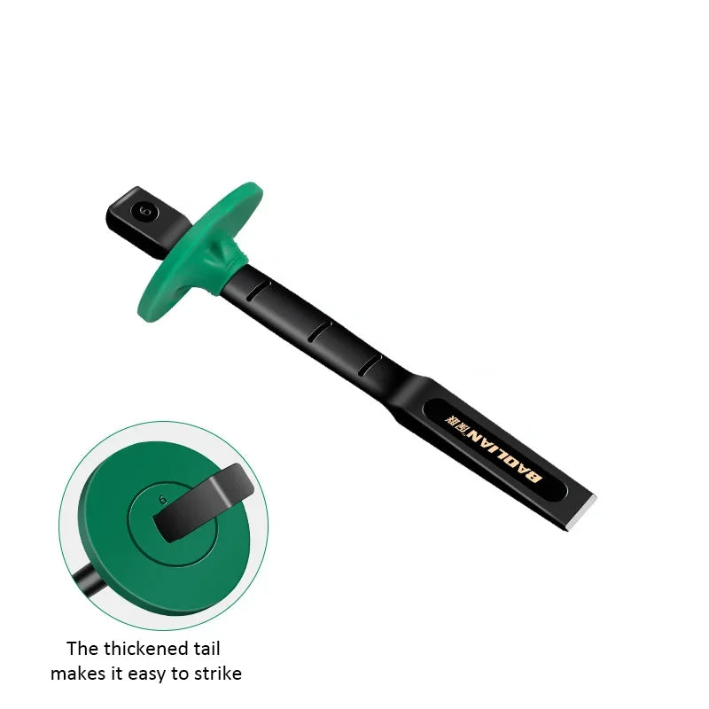 6/8/10/12 Inch Chrome Vanadium Steel Stone Flat Chisel With Hand Guard Construction Cement Masonry Concrete Engraving Cut Tool
