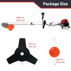 52cc Weed Wacker 2-Stroke Gas Grass Trimmer 4-in-1 Cordless Brush Cutter Gas Lawn Mower Straight Shaft Weed Eater with 4 Heads