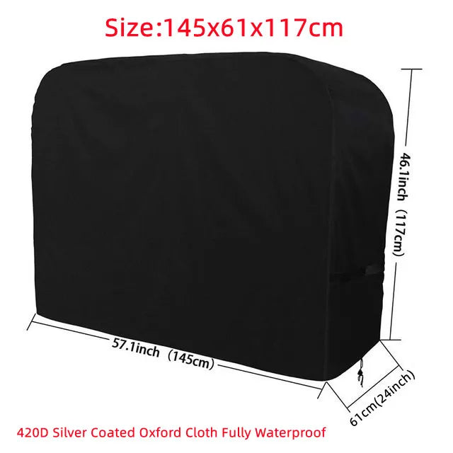 420D Oxford Cloth BBQ Cover Outdoor Dust Waterproof Rain Heavy-Duty Grill Cover Anti UV Duty Weber Heavy Protective Grill Cover
