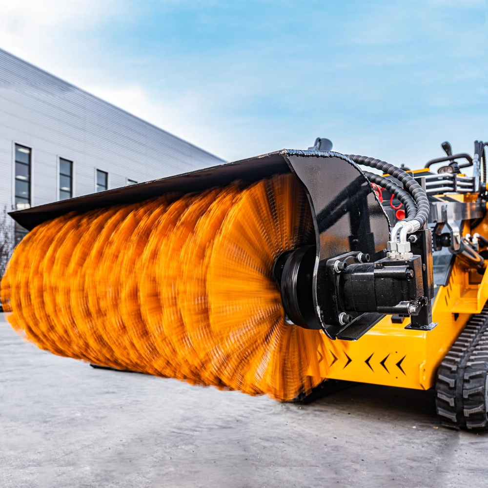 Hydraulic Broom Sweeper,Tilt 18° Left & Right For Skid Steer Loader
