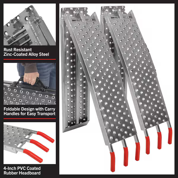 Foldable Steel Loading Ramps 1100 lbs (Pair) – ATV, Motorcycle & Mower Ramp