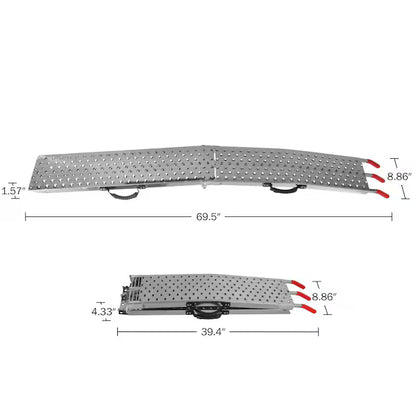 Foldable Steel Loading Ramps 1100 lbs (Pair) – ATV, Motorcycle & Mower Ramp