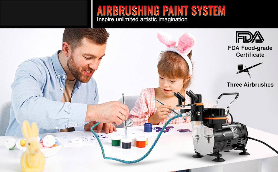 120W Dual-Action Airbrush Electric Spray Gun Set