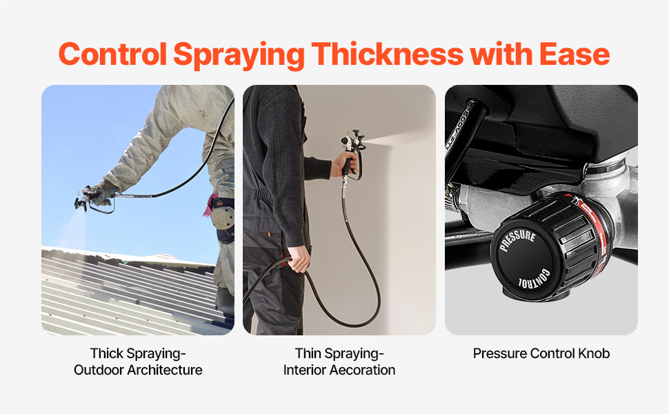 Stand Airless Paint Sprayer, 650W High Efficiency Airless Sprayer, 3000PSI Electric Paint Sprayer Machine Extension Rod