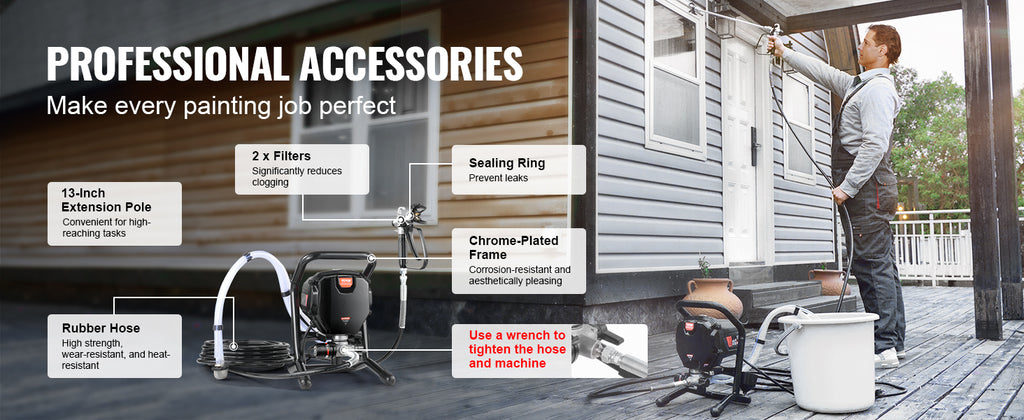 Stand Airless Paint Sprayer 3000PSI 750W Efficient Electric Airless Sprayer Handheld Paint Sprayers Fine Painting