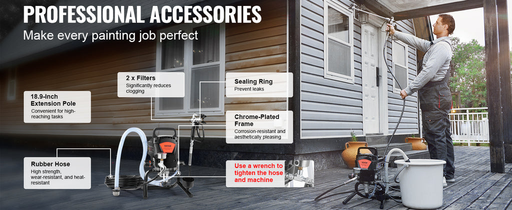 750W 950W Airless Paint Sprayer 3000PSI High Efficiency Electric Airless Sprayer Handheld Paint Sprayers Home Interior