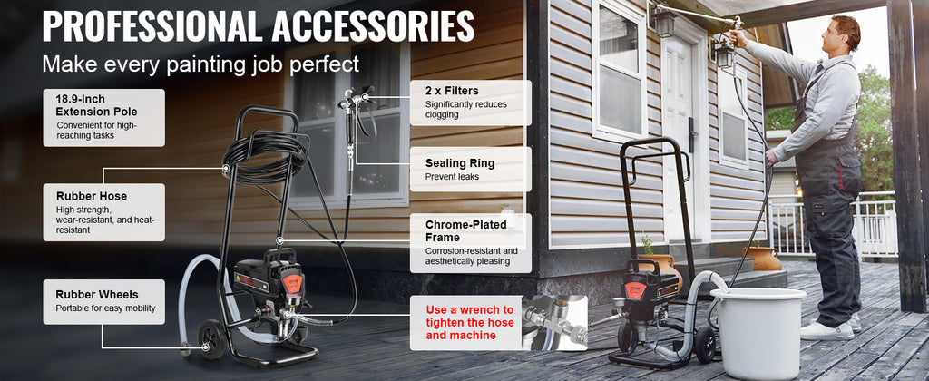 750W 950W Airless Paint Sprayer 3000PSI High Efficiency Electric Airless Sprayer Handheld Paint Sprayers Home Interior