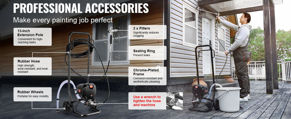 750W 950W Airless Paint Sprayer 3000PSI High Efficiency Electric Airless Sprayer Handheld Paint Sprayers Home Interior