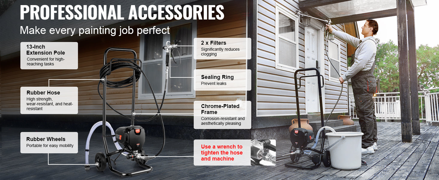 750W 950W Airless Paint Sprayer 3000PSI High Efficiency Electric Airless Sprayer Handheld Paint Sprayers Home Interior