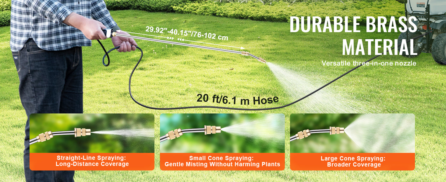 ATV Spot Sprayer 15.9 Gal/60 L ATV/UTV Broadcast Sprayer with Nozzle Boom 12 V Pump Weed Sprayer with Water Tank White