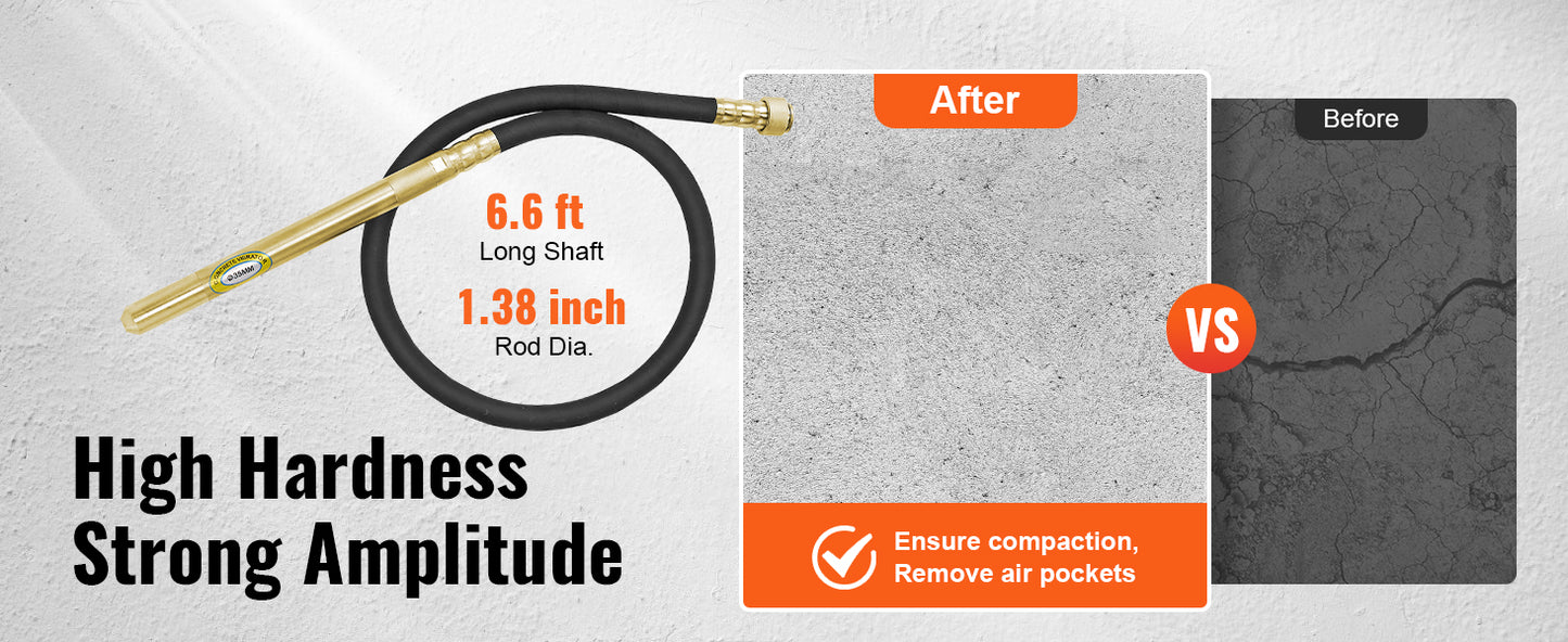 800W Concrete Vibrator 13000 VPM - Pencil Type