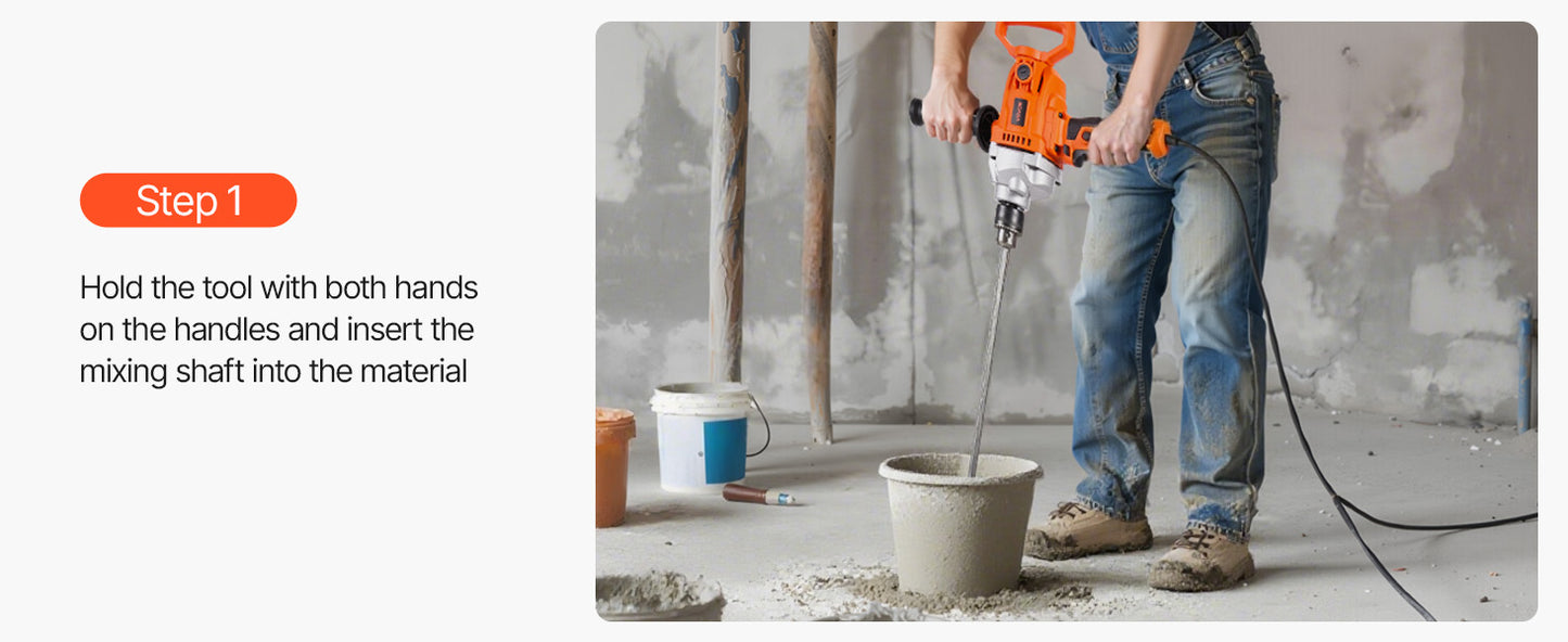 Corded Drill Mixer 1/2" & 5/8" - D-Handle Cement Mixer