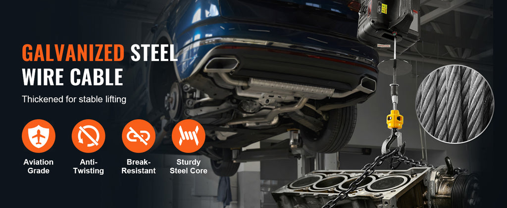 1100 lbs Electric Hoist Winch 1500W Portable Power Crane with Wireless Remote Control for Warehouse Factory Lifting