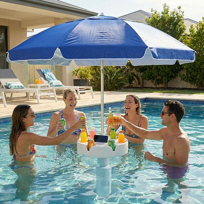 Sombrilla flotante para piscina con barra