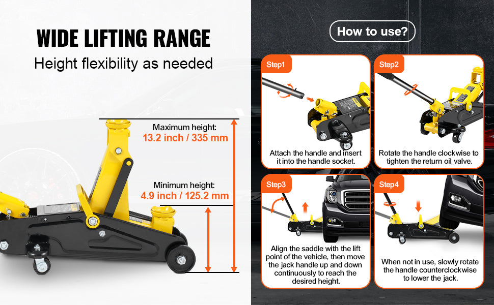 Low Profile Floor Jack 2 Ton Heavy Duty Iron Hydraulic Racing Floor Jack Hydraulic Jack Single Piston Quick Lift Pump