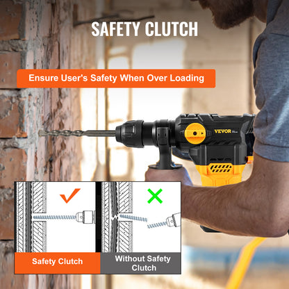1500W Rotary Hammer Drill 32mm, 4 Modes - Corded