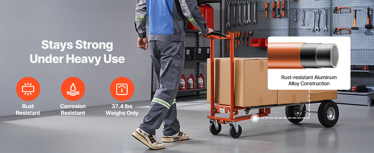 4-in-1 Aluminum Hand Truck Dolly 1000 lbs