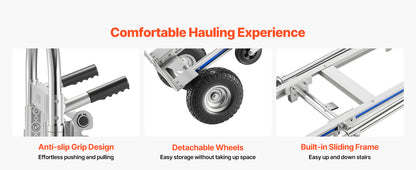 2-in-1 Convertible Hand Truck Dolly 1000 lbs