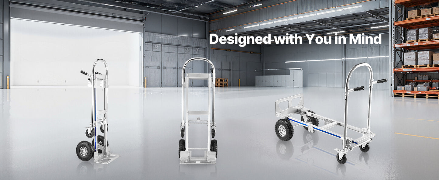 2-in-1 Convertible Hand Truck Dolly 1000 lbs