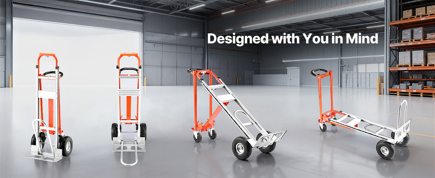 4-in-1 Aluminum Hand Truck Dolly 1000 lbs