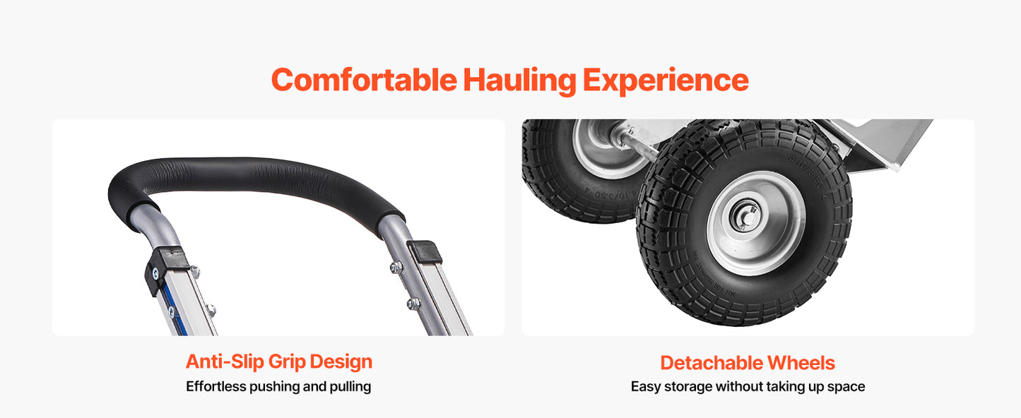 Hand Truck Dolly 500 lbs with Non-Slip Wheels