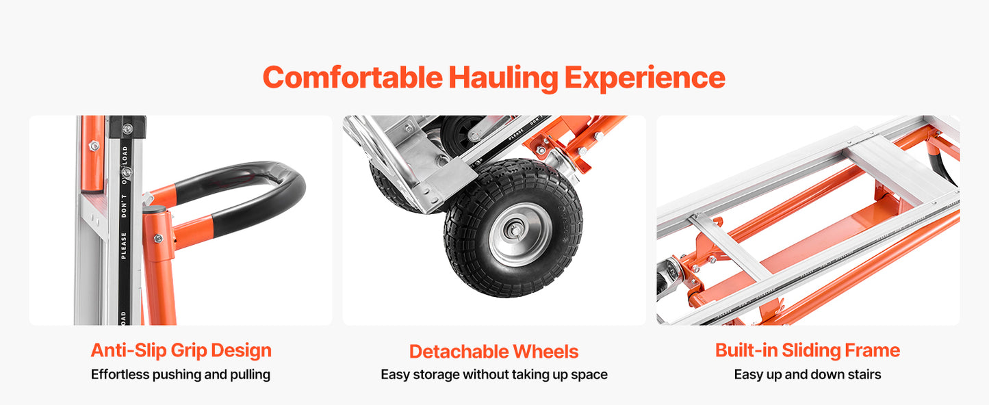 4-in-1 Aluminum Hand Truck Dolly 1000 lbs