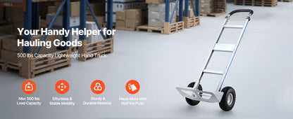 Hand Truck Dolly 500 lbs with Non-Slip Wheels