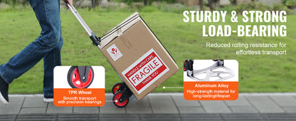 Aluminum Stair Climbing Hand Truck 176 lbs, Folding