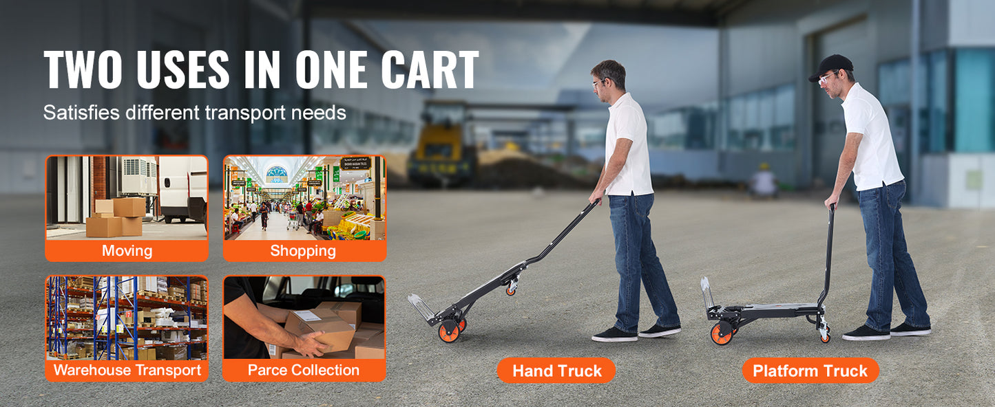 300 lbs Aluminum Folding Hand Truck - Lightweight Dolly