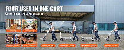 Industrial Folding Hand Truck Aluminum - Collapsible Cart