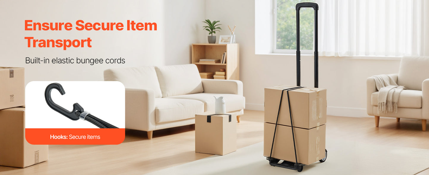 Folding Hand Truck 110 lbs - Collapsible Luggage Cart