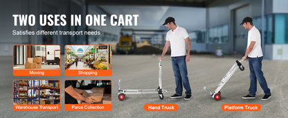 Folding Hand Truck 400 lbs with Wheels - Warehouse Dolly