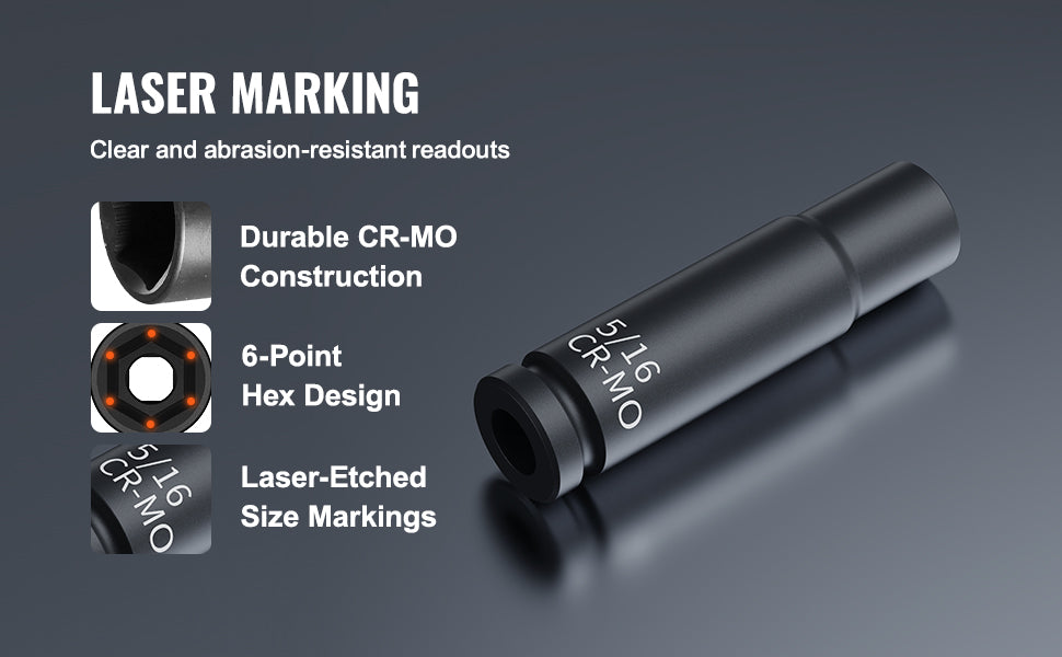 Impact Socket Set Deep & Shallow Cr-V with Case