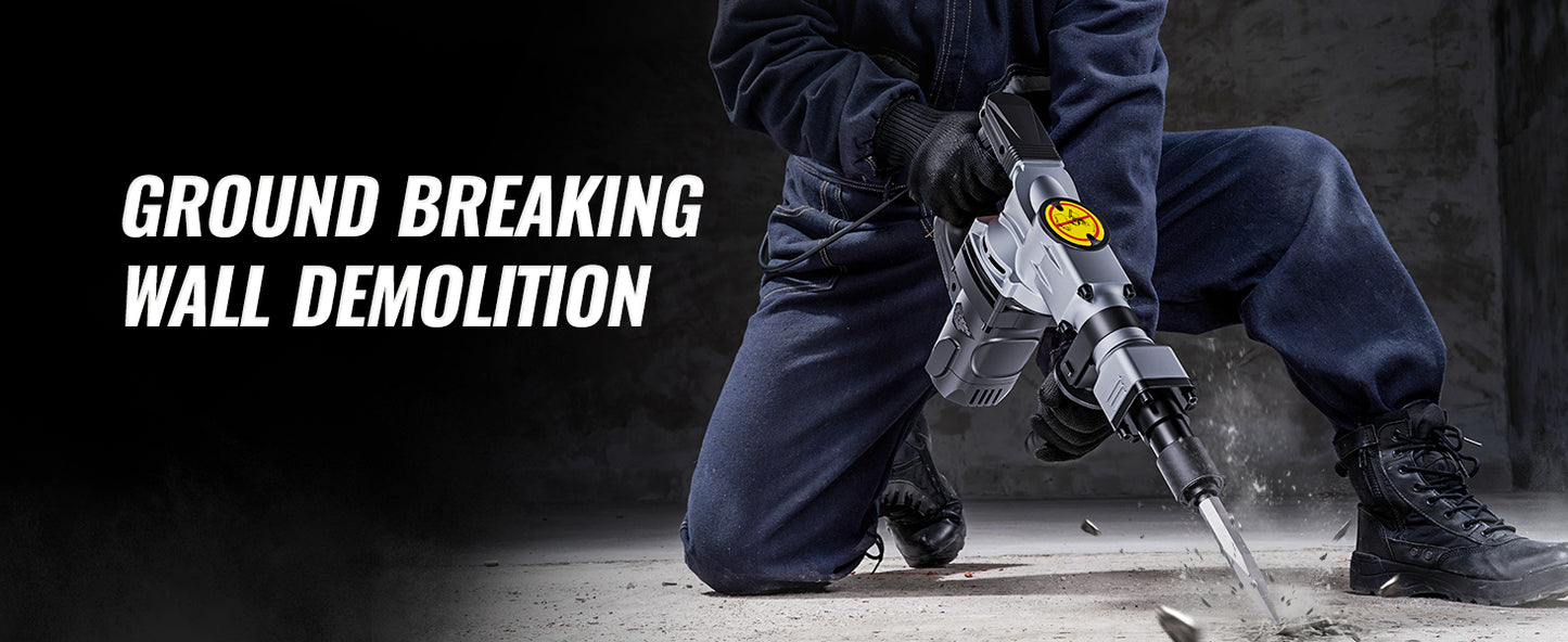 1400W Demolition Jack Hammer with Case & Gloves