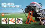 Lawn Mower Lift with Hydraulic/Threaded jack, 500/880 Lbs Adjustable Movable Lawn Lifter for Lawn Mower Garden Tractor