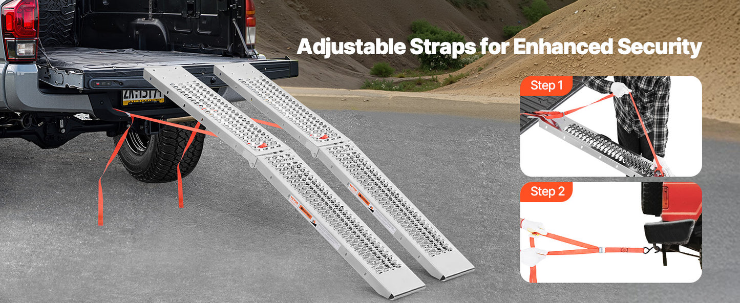 Wide Steel Loading Ramps 1000 lbs for ATV/UTV (Pair)