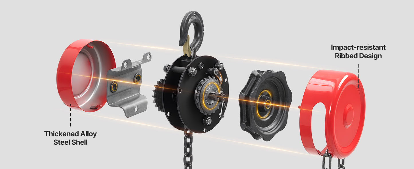 1T/2T Manual Chain Hoist with 8-20 ft Lift Height