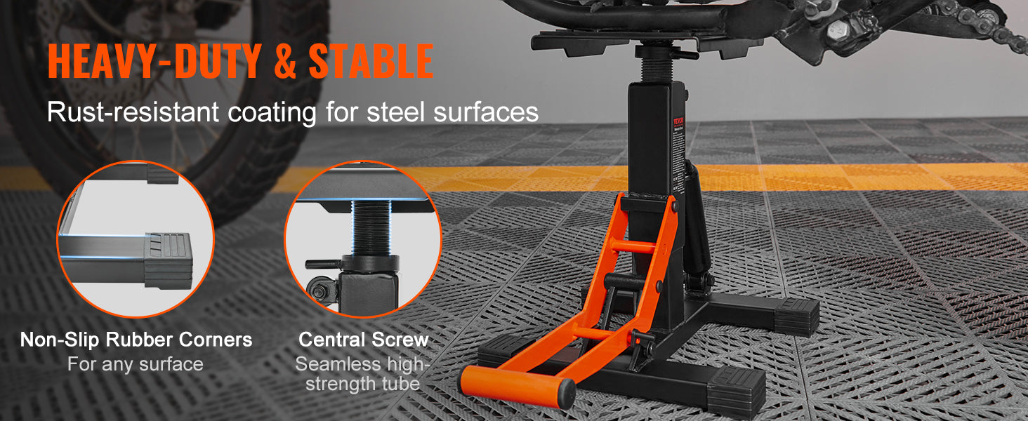 Motorcycle Jack Lift Stand 440lb Dirt Bike Lift Stand Hydraulic Lift Operation Adjustable Height Hoist Table for Repair