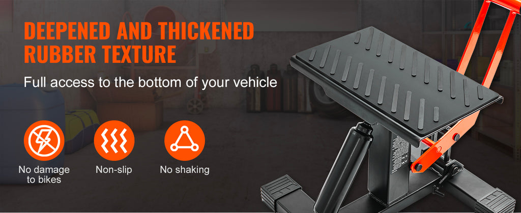 Motorcycle Jack Lift Stand 440lb Dirt Bike Lift Stand Hydraulic Lift Operation Adjustable Height Hoist Table for Repair