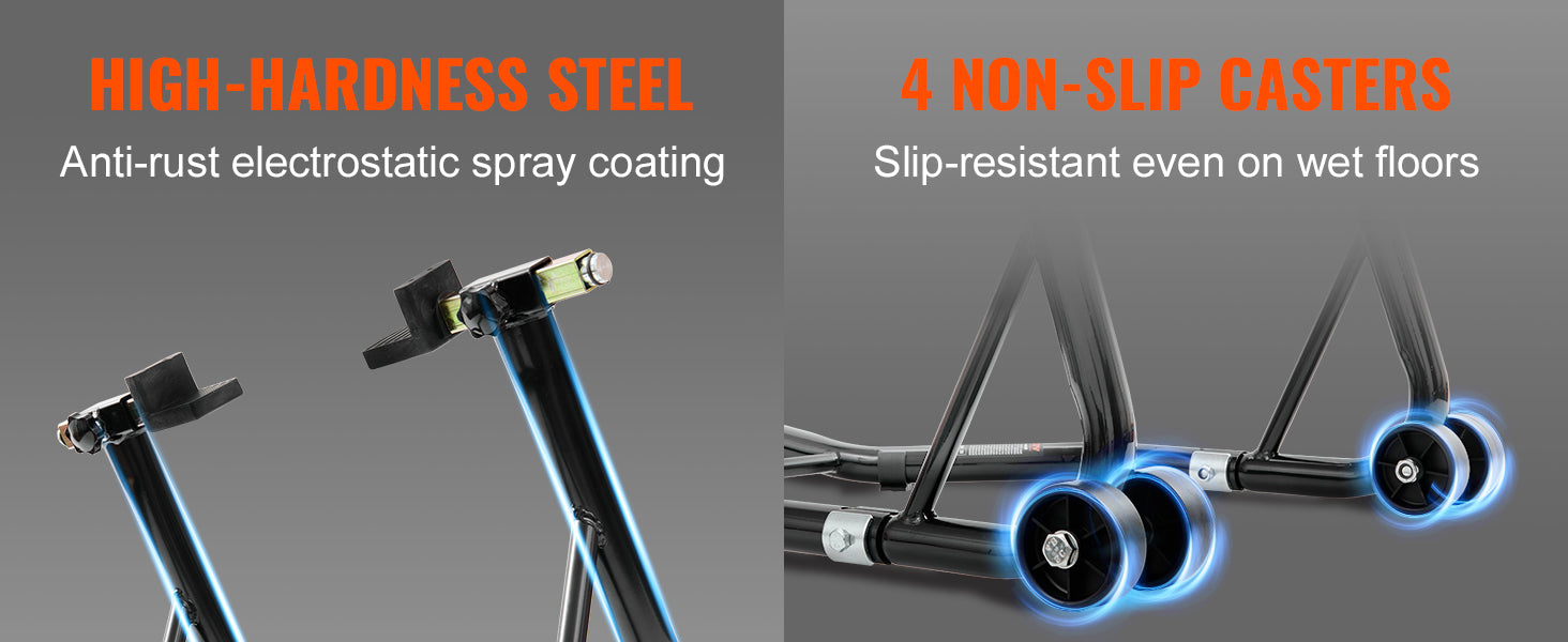 Motorcycle Stand Lift 850lbs Front Rear Combo Stand Lift Stand Front&Rear Wheel Fork Stand Heavy Duty Rear Wheel Stand