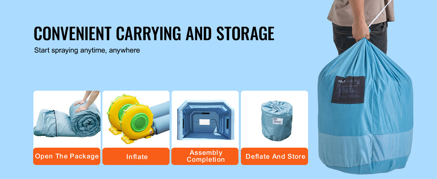 Paint Booth Inflatable Spray Booth with Powerful Blowers and Air Filter System Portable Car Paint Booth