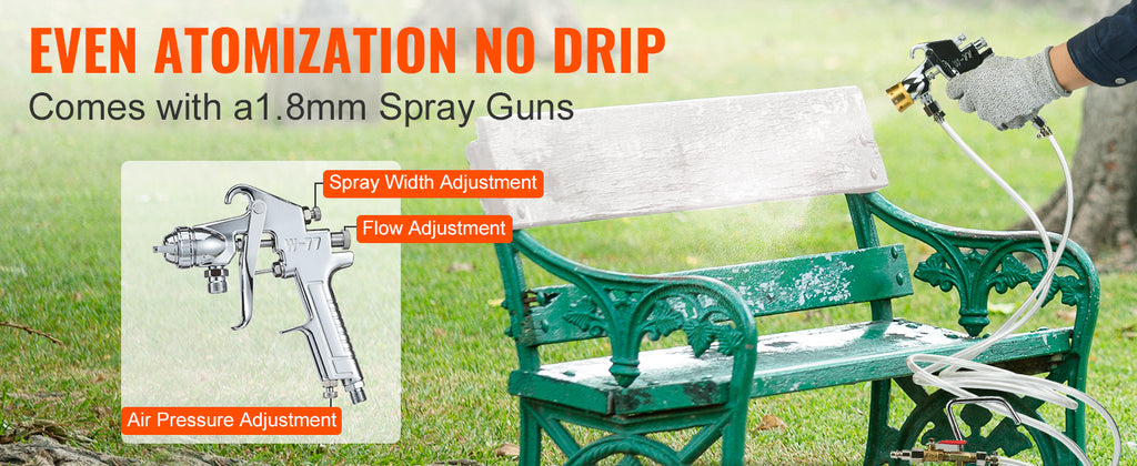 2L/0.5gal Spray Paint Pressure Pot Tank Lightweight Air Paint Pressure Pot 1.8mm Nozzle Spray Paint Gun 3m Hoses