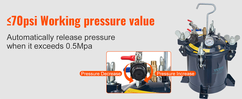 10L Spray Paint Pressure Pot Tank Air Paint Pressure Pot Metal Rack Leak Repair Sealant for Industry Home Construction