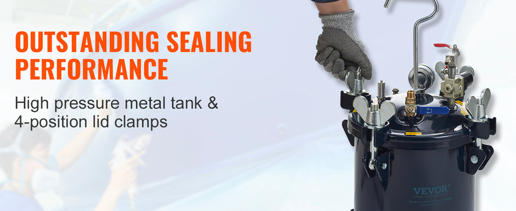 10L Spray Paint Pressure Pot Tank Air Paint Pressure Pot Metal Rack Leak Repair Sealant for Industry Home Construction