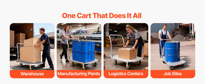 2000 lbs Steel Platform Truck with Swivel Wheels