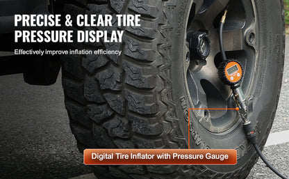 12V Heavy-Duty Offroad Tire Inflator with Digital Gauge