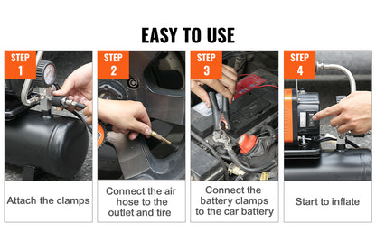 12V Heavy-Duty Offroad Tire Inflator with Digital Gauge