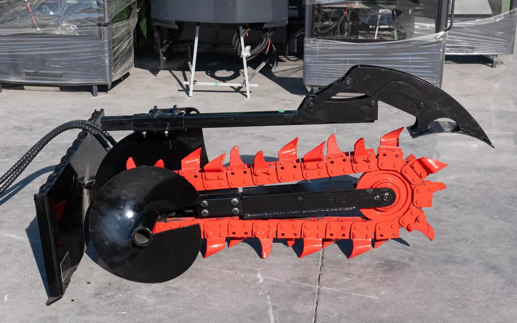 Skid Steer Loader Trench Attachment,6' Trench Width, 37' Trench Depth